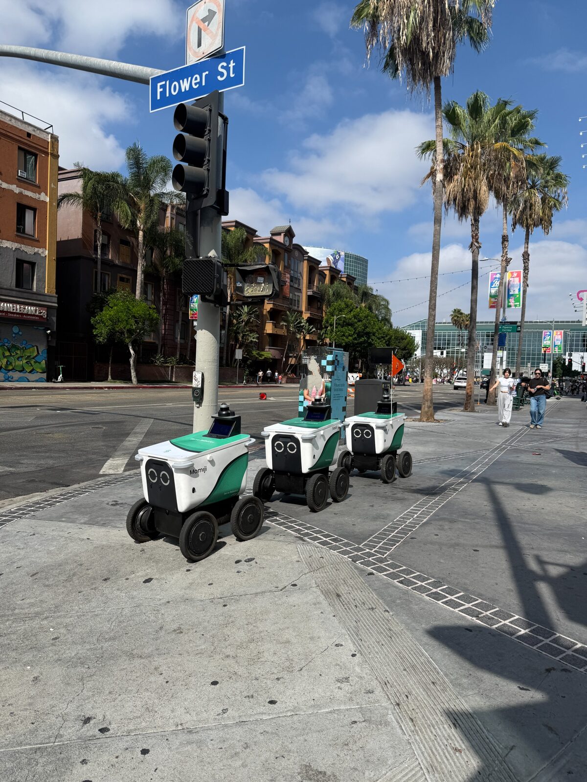 Robots waiting for the crosswalk with me