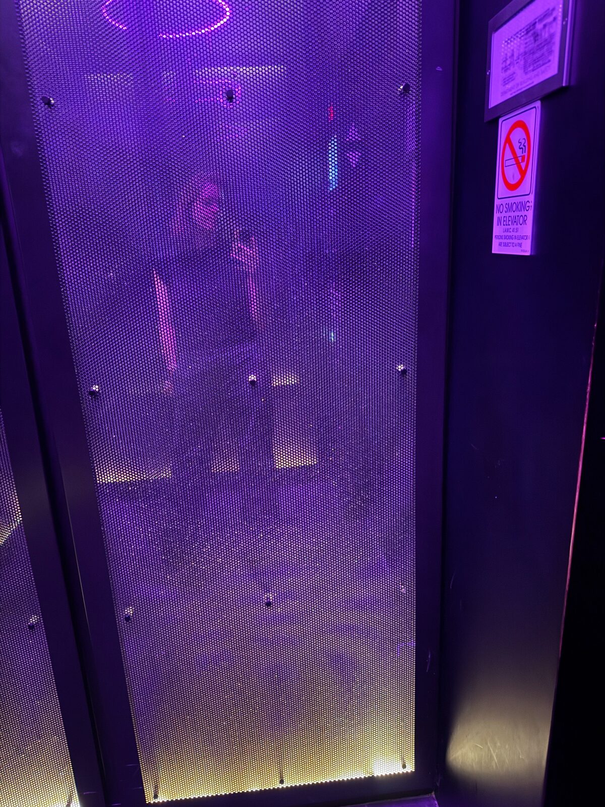 Hotel elevator good morning selfie